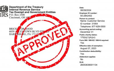 IRS 501(c)(3) is Approved!